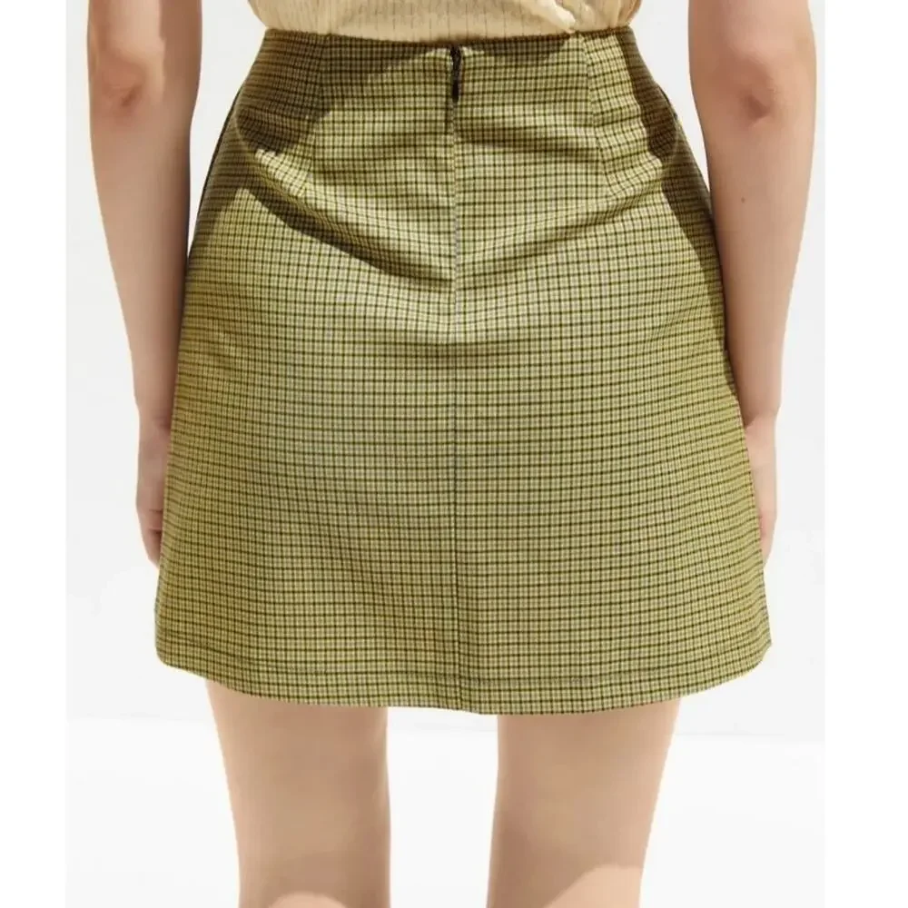Urban Outfitters Y2K Plaid Mini Skirt Size Medium Retro Academia Slit Short 90s‎